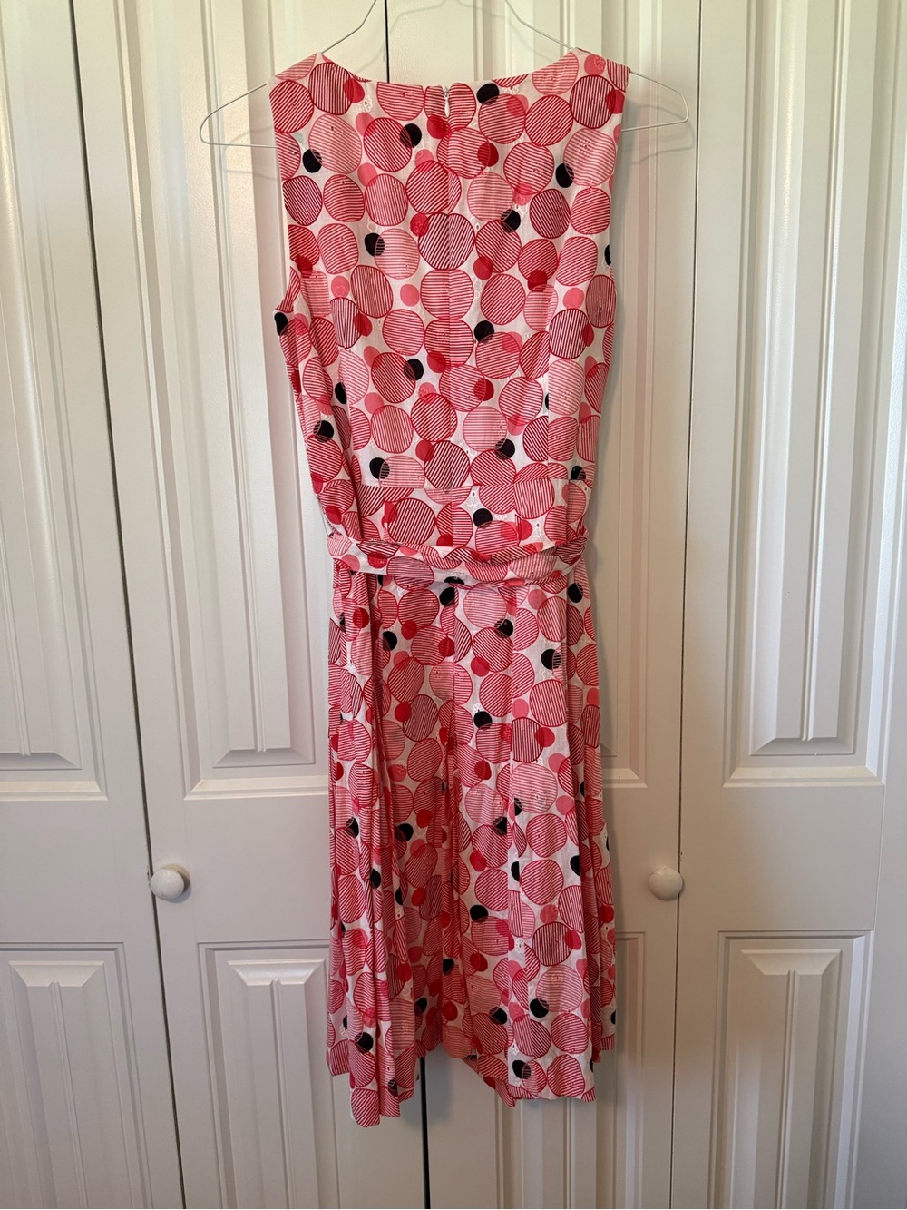 Anne Klein Coral and Black Polka Dot Dress - Picture 8 of 9
